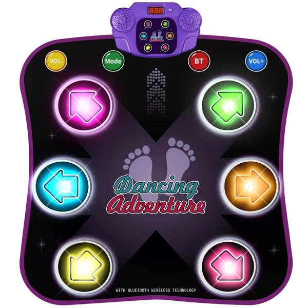 Dance Mat Toys for 3-12 Year Old Kids, Electronic Dance Pad with Light-up 6-B...