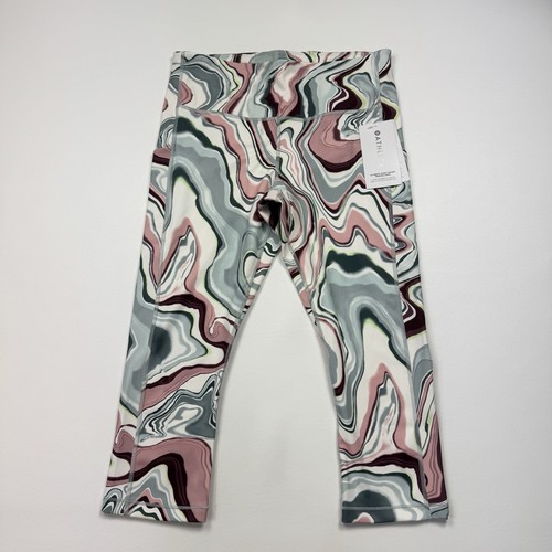 NEW! Women’s Athleta Ultimate Stash Pocket Printed Capri Leggings Size Large - 第 2/6 張圖片