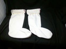Hunter Original Tall Fleece Welly Boot Socks Womens US Size L 8-10 Cream color