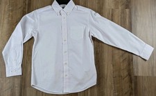 Chaps Boys Youth Button Up Dress Casual Formal Shirt  White Sz 10 