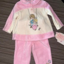 Precious Moments Pink Cream Fleece Set Swing Butterfly Embroidery 18M