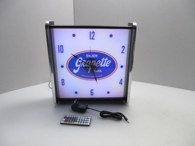Enjoy Grapette Soda LED light up Advertising wall clock Brand New