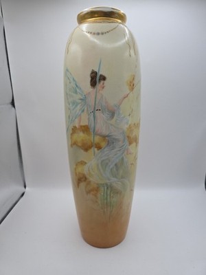 Vintage Belleek Willets Hand Painted Vase 