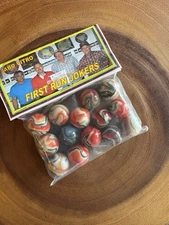 RARE Jabo Vitro FIRST RUN JOKERS Marbles header Signed By Jim King