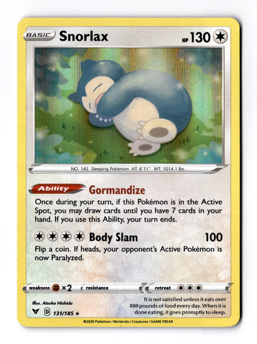 Snorlax 131/185 Swsh04: Vivid Voltage Holo