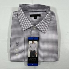 Banana Republic Dress Shirt, Slim Fit, Non Iron, Men Large 17.5 x 36, Purple NEW