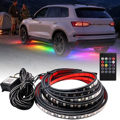4 Stück Wasserdichte RGB LED Lichtleisten für Auto Unterboden mit App Steuerung