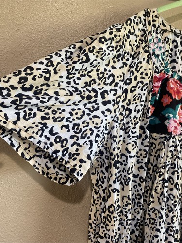 Abito Only Necessities House Plus 42/44 6X Stampa Floreale Animalier Tasca Muumuu - Foto 2 di 12