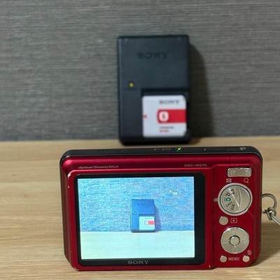 Sony Cyber-shot DSC-W270 Red 12.1MP Digital Camera w/Battery