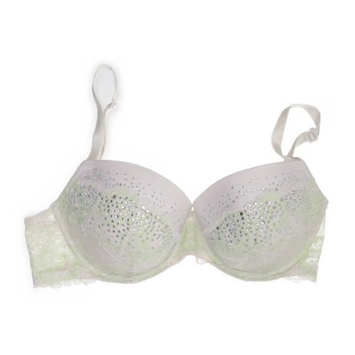 Victoria's Secret, BH, Größe: 75E, Weiß/Grün, Elasthan/Polyamid/Polyester #RAI