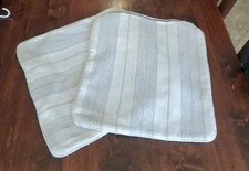 Millenium Furniture Co 2x Woven Pillow Euro Shams 20x21 Gream & Beige Zip EUC 