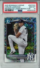 2025 Bowman Chrome Prospects Carlos Lagrange #BCP-202 Laser Refractor (RC) POP 3
