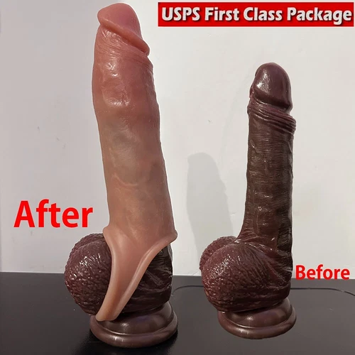 Male Realistic Penis Extension Extender Sheath Sleeve Girth Condom Men Enhancer - Picture 19 of 51