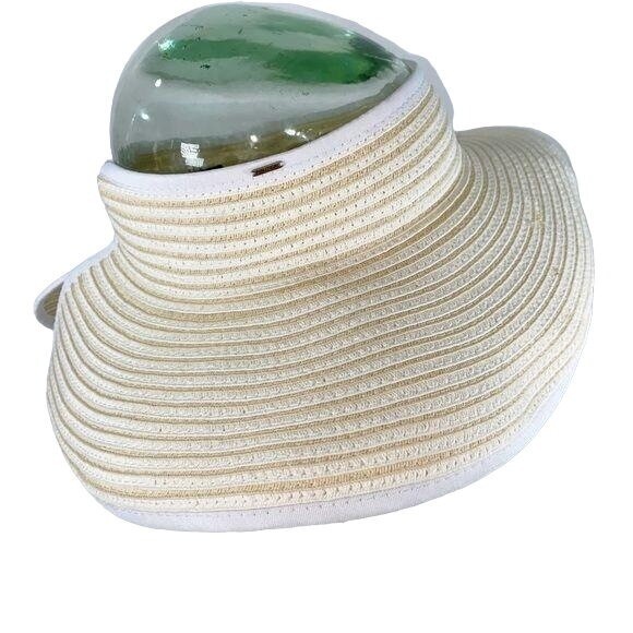 Nautica White & Tan Striped Wide Brim Sun Hat | eBay display picture 3