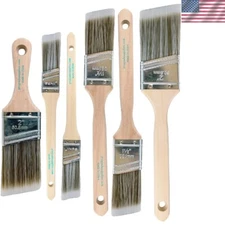 Versatile 6-Pack Angle Brushes: Ideal for Latex and Oil Paint Applications