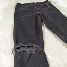 Mother Jeans Women’s 27 Black The Looker Ankle Fray Guilty As Sin Distressed 90s