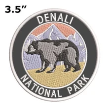Denali National Park Travel Patch Embroidered Iron-On Applique Nature Badge
