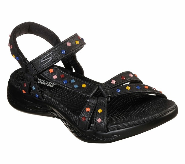 Skechers On The Go 600 Impressive Womens Blackmulti 16185bkmt Sandals