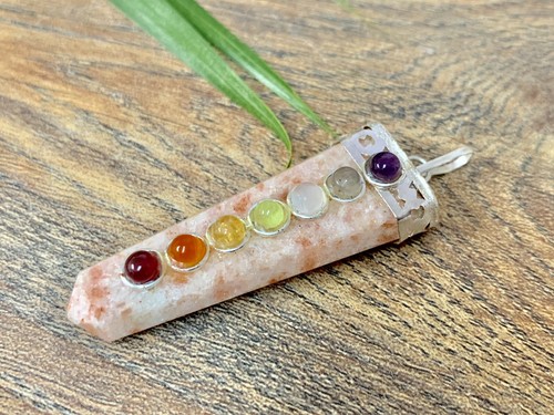 Chakra Sunstone Pendant Gemstone Specimen Reiki Chakra Crystal Stone Jewelry - Picture 11 of 12