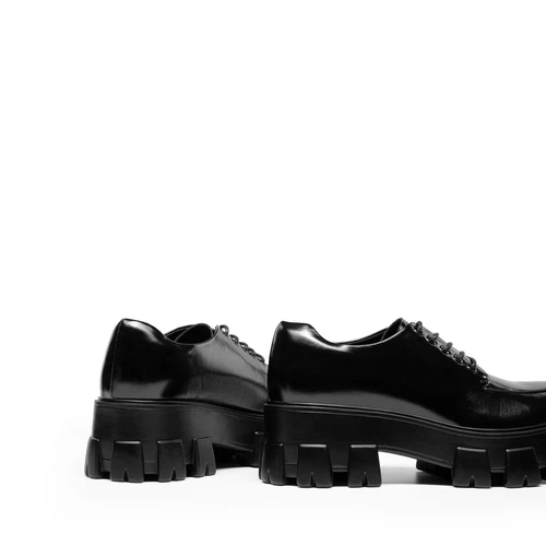 Damenschuhe Plateau Oxford-Schuhe klobig Schnürschuhe bequem elegant - Bild 3 von 27