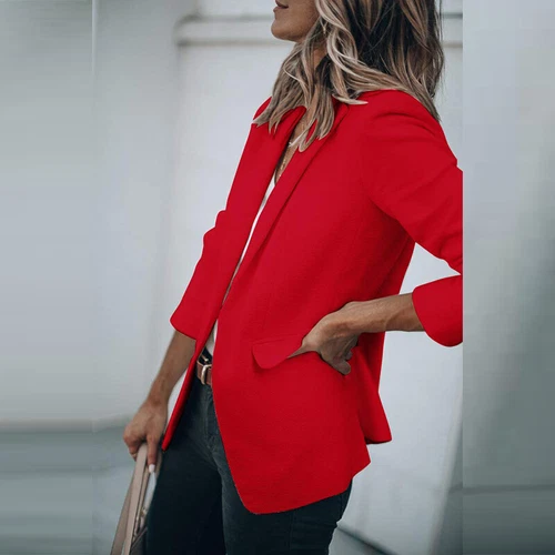 Ladies Casual Long Sleeve Cardigan Jacket Womens OL Open Front Blazer Suit S-5XL - Picture 20 of 69