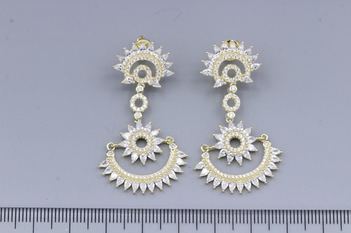 LONG EARRINGS CHANDELIER DANGLE STATEMENT EARRINGS STERLING SILVER LONG EARRINGS - Picture 10 of 12