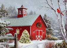 Winter Barn Alan Giana Box of 14 Deluxe Glitter LPG Greetings Christmas Cards