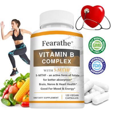 Vitamin B Complex | 5-MTHF Folate - Beneficial for Stress, Heart, Nervous System