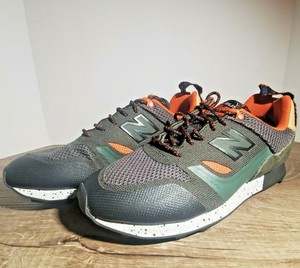 olive green and orange sneakers
