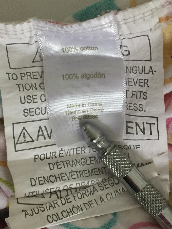 KIDSLINE by DENA  FITTED CRIB SHEET multi-color Animals Hearts Flowers and Dots - Image 4 of 4