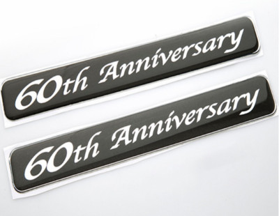 2pcs 60th Anniversary Rear Side Car Emblem Badge Decal Stickers Limited Edition