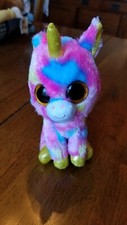 Ty Beanie Boo "Fantasia" Big Eye unicorn 6 inch stuffed plush toy