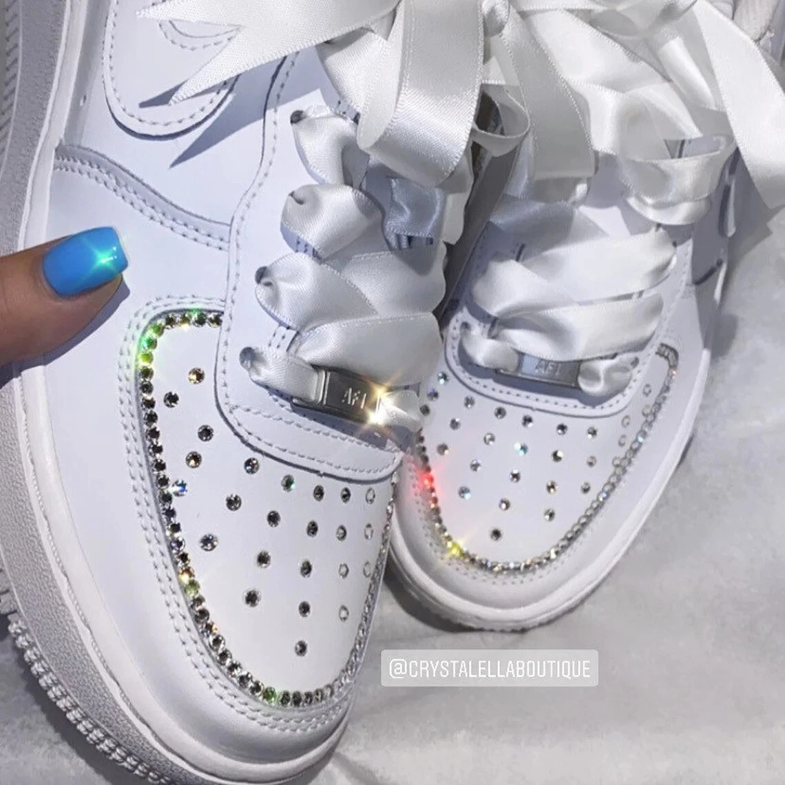 Bling Nike Air Force 1 made with Swarovski Crystal Nike AF1 Custom make Nike  shoes Bling wedding dancing shoes Gift Idea for Her