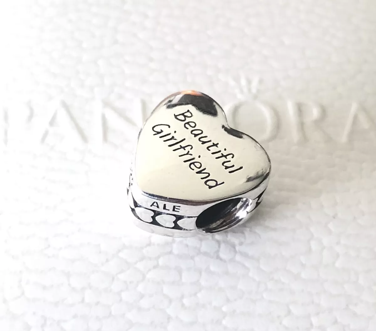 Pandora Beautiful Girlfriend Heart Charm ENG792015 E103 Gift Box Tag