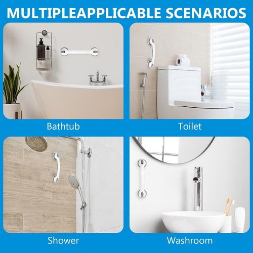 Paquete de 2 barras de agarre para bañeras y duchas, mango de ducha de 16 pulgadas resistente S... - Imagen 5 de 7