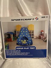 Pop-up play tent with plastic balls by sport craft Age 3 New