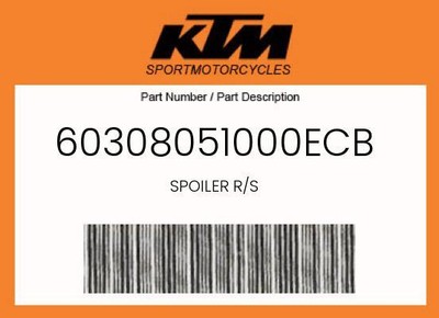 KTM Genuine Spoiler R/S - 60308051000Ecb