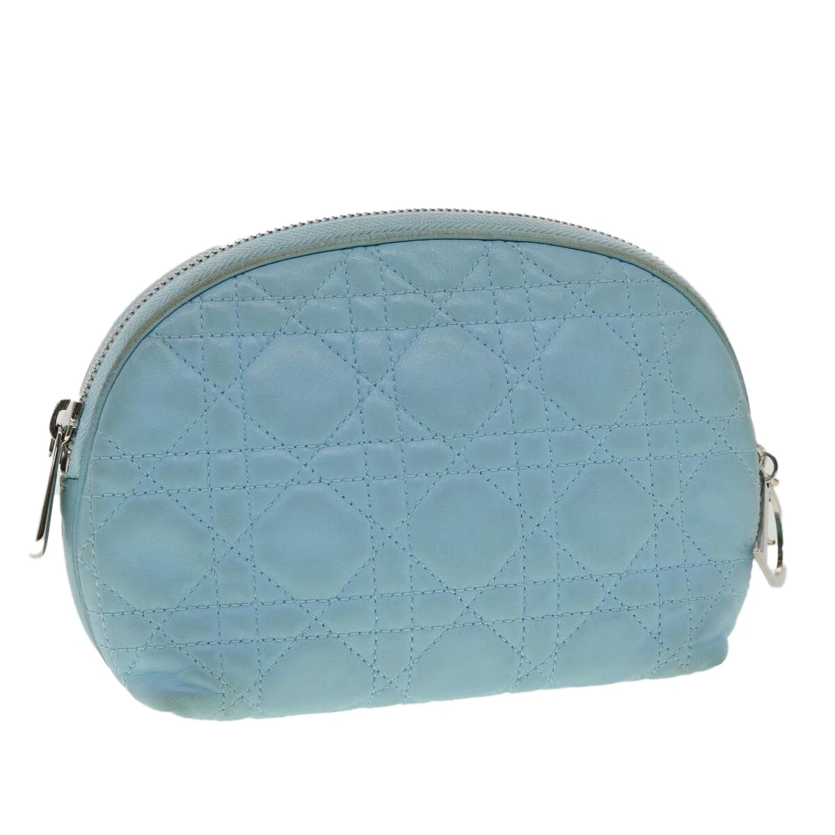 Sac pochette cuir bleu Dior authentique