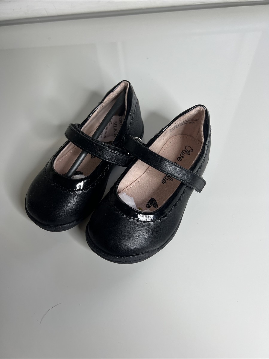 Girls Olive Edie Dollie Mary Jane Flat Black Strap Closure Shoes Sz  Leather
