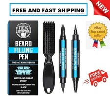 Beard Pen Black Pencil Filler for Men Pen Kit Long Lasting Beard Filer Pen Brush