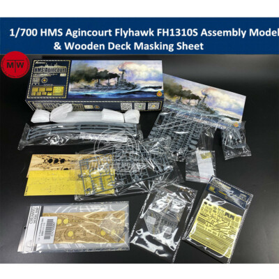 Flyhawk FH1310S 1/700 HMS Agincourt Assembly Model & Wooden Deck Masking Sheet