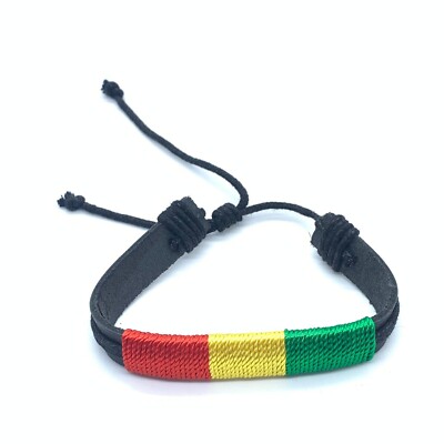 Hippie Braided Rope Handmade Macramé Cord Bracelets RASTAFARI Colors | eBay