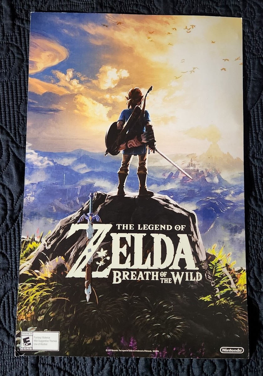 💥The Legend Of Zelda Breath Of The Wild Two Sided 11x17 Gamestop