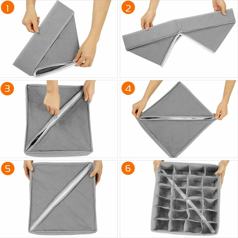 US 3Pcs Sock Bra Underwear Closet Drawer Organizer Storage Bamboo Charcoal Set - Image 4 of 4