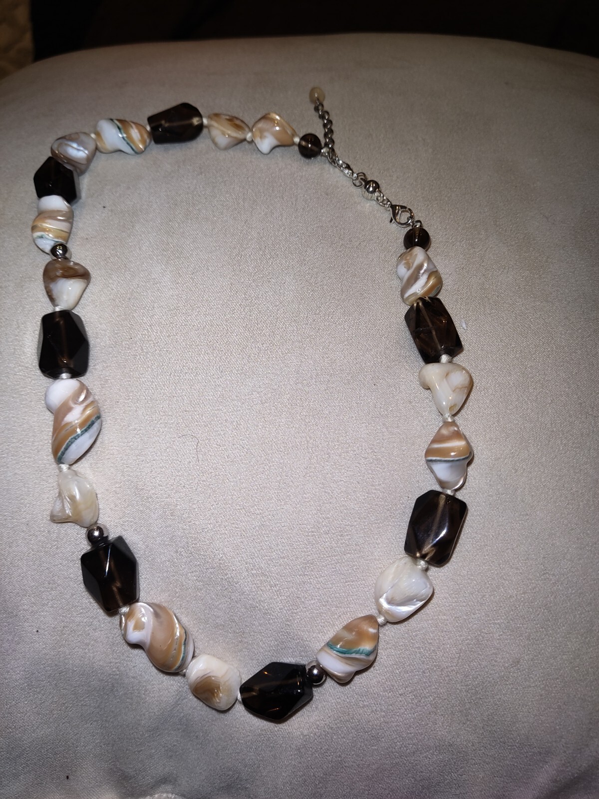 Unique Statement Necklace Multicolored, Brown, Wh… - image 3