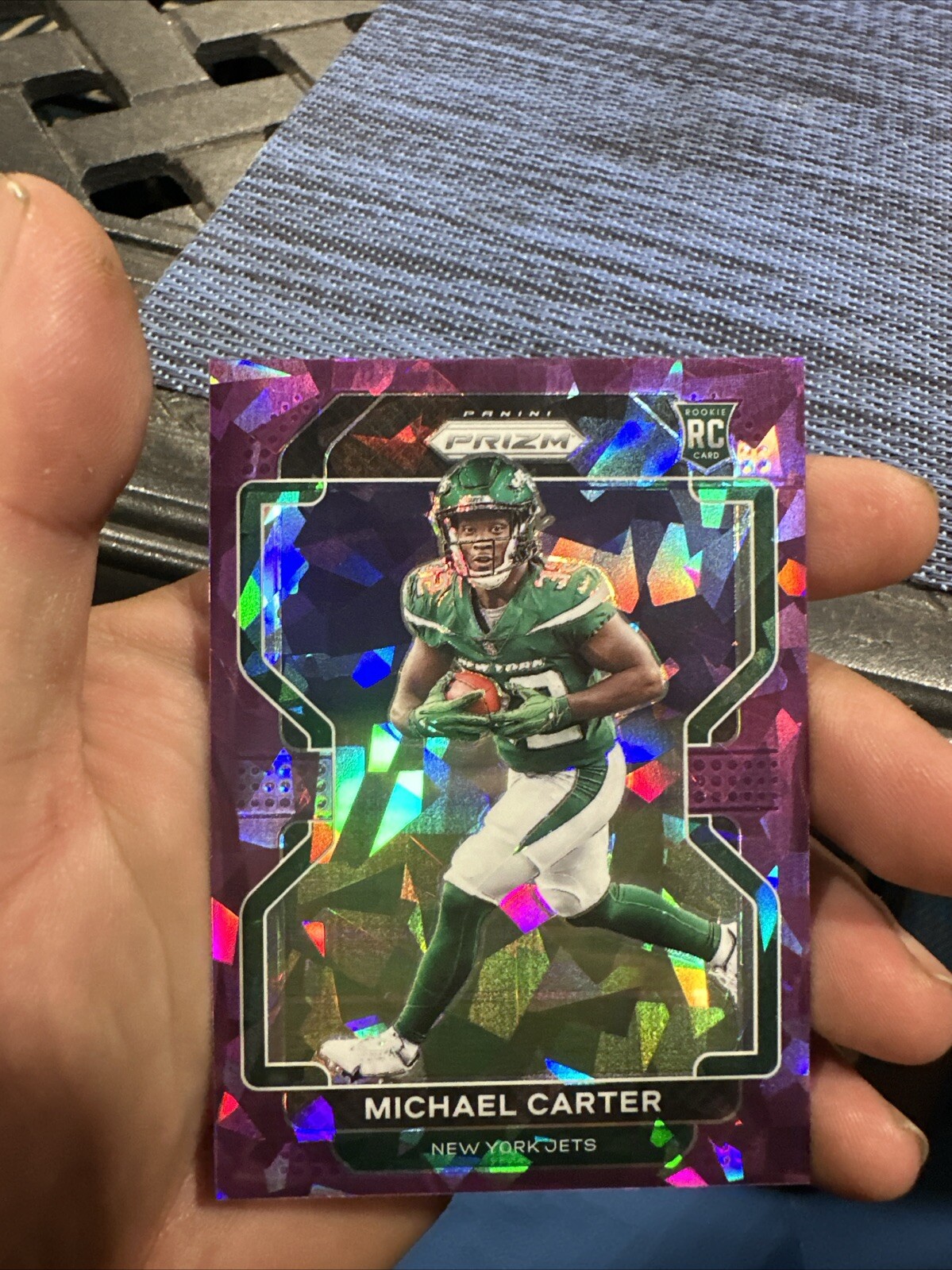 2021 Panini Prizm - Rookie Purple Ice Prizm #365 Michael Carter /225 (RC)