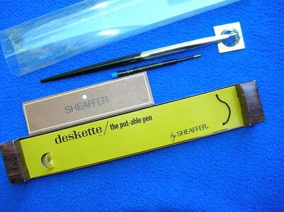 New Sheaffer Deskette Mountable Desk Pen and Holder Self Adhesive Base