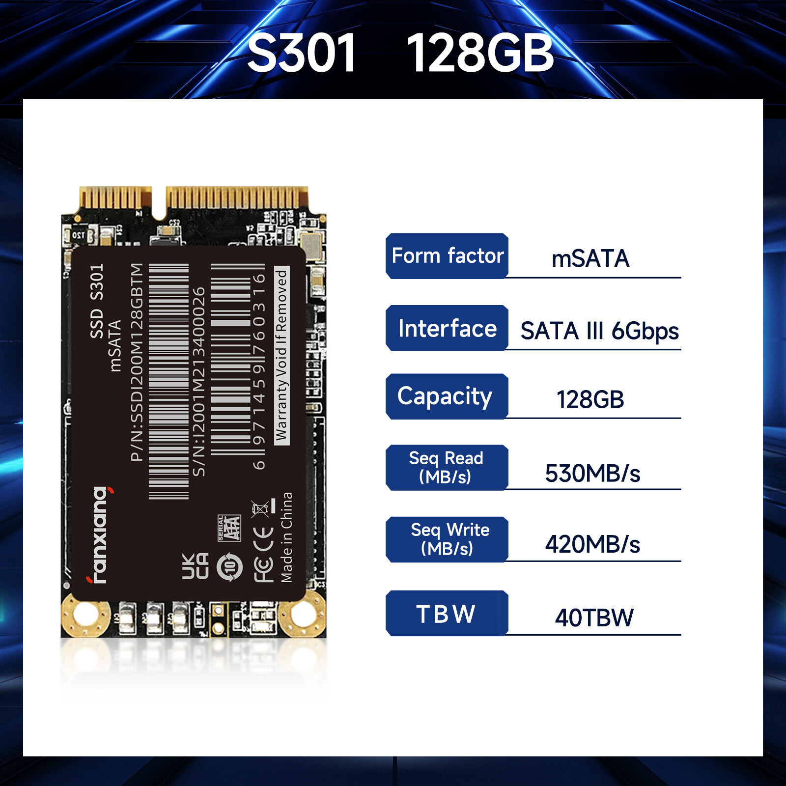 Fanxiang 1TB 512GB 256GB MSATA SSD Mini SATA 560MB/s 3DTLC Solid State Drive Lot
