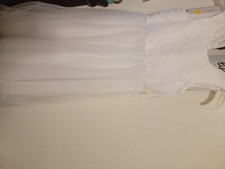 David's Bridal Girls Size 7 white flower Girl Dress worn once in great condition