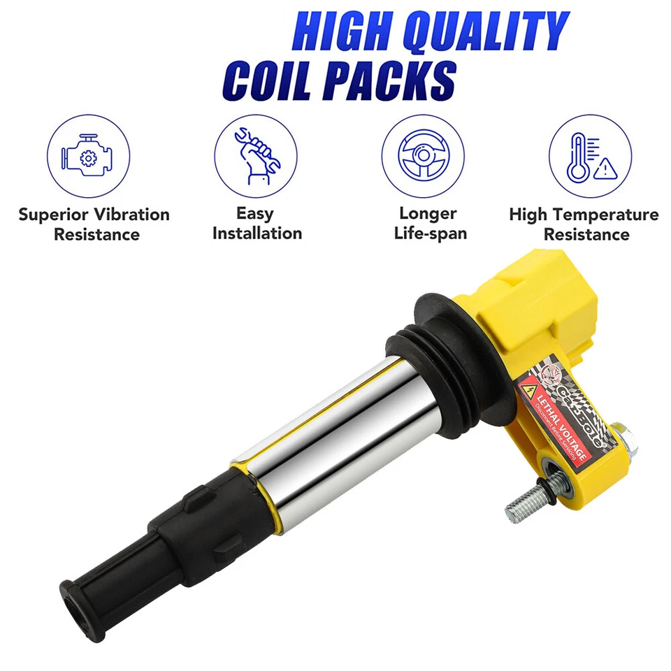 6 Ignition Coil +Spark Plug Pack For Cadillac CTS STS SRX Buick GMC Acadia UF375 - Image 3 of 4